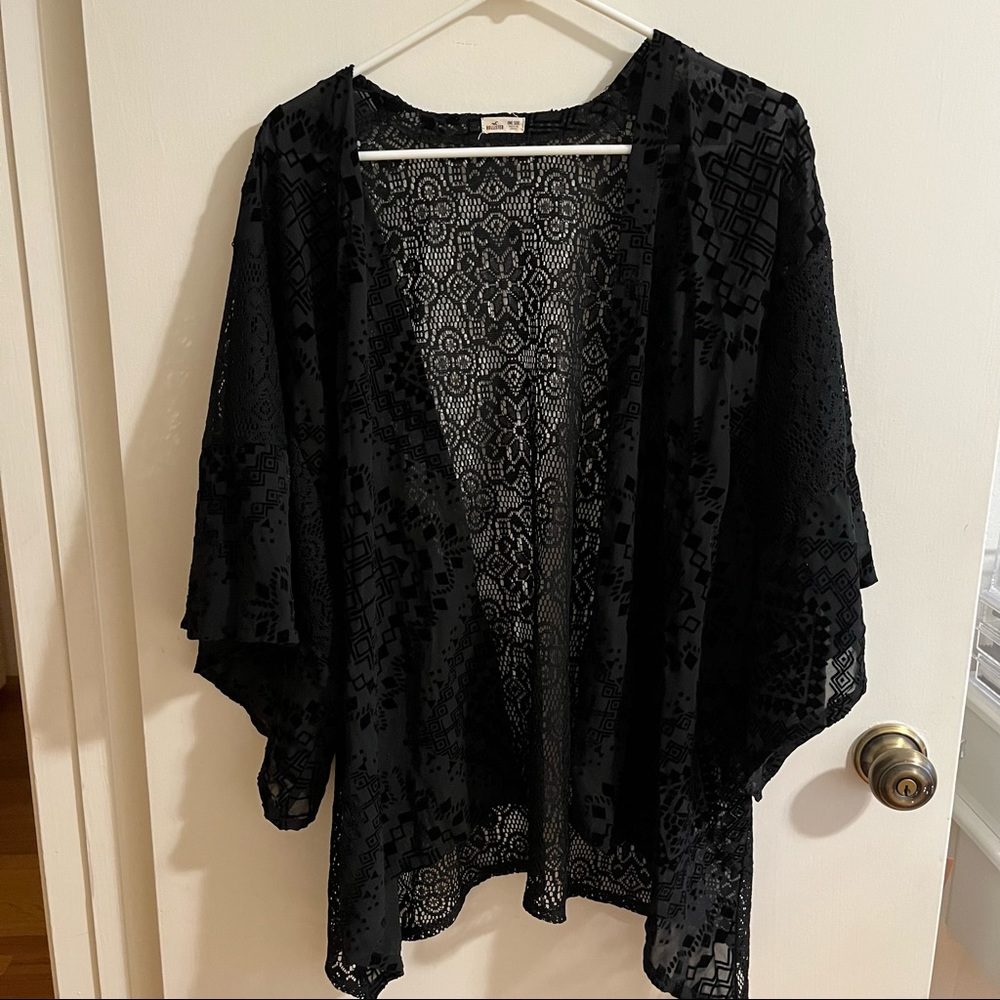 NWOT black Hollister one size lace kimono